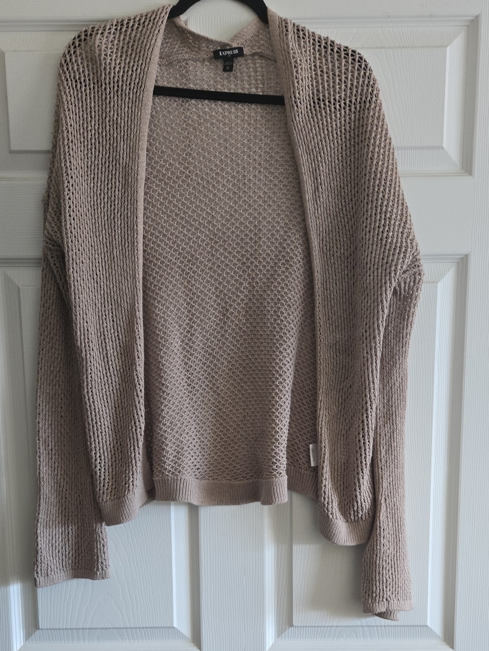 Express Open-Front Knit Cardigan - Taupe